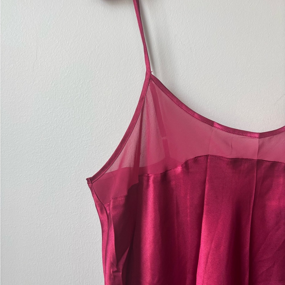Satin Slip Dress in Deep Berry - Picture 2 of 4